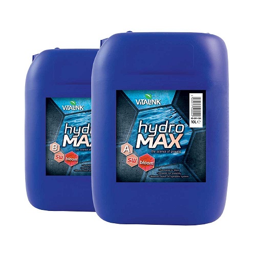 HYDRO MAX BLOOM A+B SW 10L VITALINK - engrais liquide de floraison spécial hydroponie eau douce
