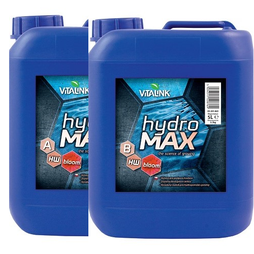 HYDRO MAX A+B HW 5L VITALINK - engrais liquide floraison hydroponie eau dure